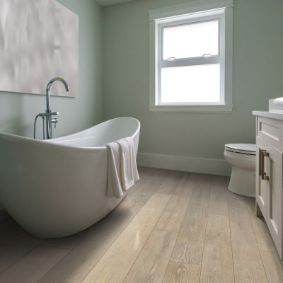 luxury vinyl plank floors in a Geneva bathroom